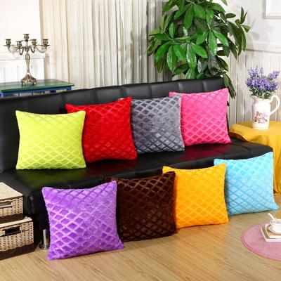 43x43cm Soft Plush Solid Color Square Cushion Cover Home Living Room Sofa Chair Seat Decoration