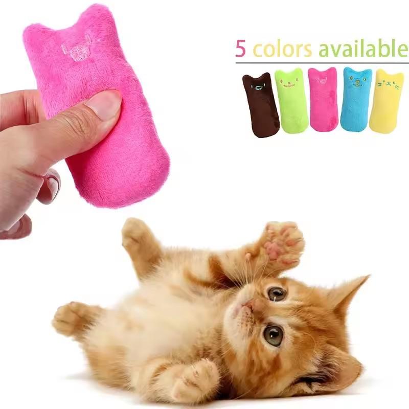Catnip Plush Thumb Toy For Cats Bite Resistant Teething Toy Self-Play Molar Chew Toy To Relieve Boredom Interactive Pet Supplies