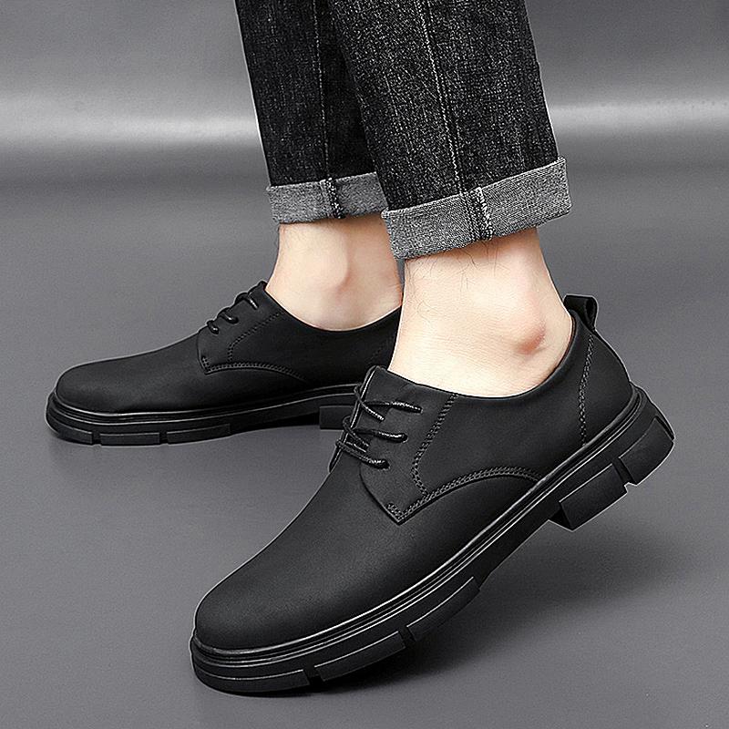 Luxury Brand Men's Business Shoes Lace Up Loafers Interview Formal Shoes Men's Leather Casual Shoes Wear-resistant Free Delivery