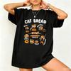 Funny Cat Bread Art Print Womens Crew Neck Short Sleeve T Shirt Cute Kitten Bakery Food Cartoon Casual Graphic Tees For Ladies