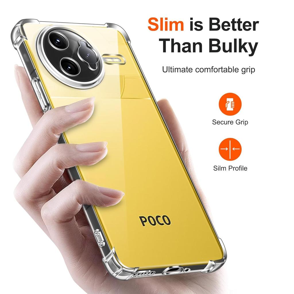 TPU Transparent Case for Xiaomi Poco F7 Ultra F7 Pro 5G Protective Cover Four Corners Shockproof Bumper Coque Fundas