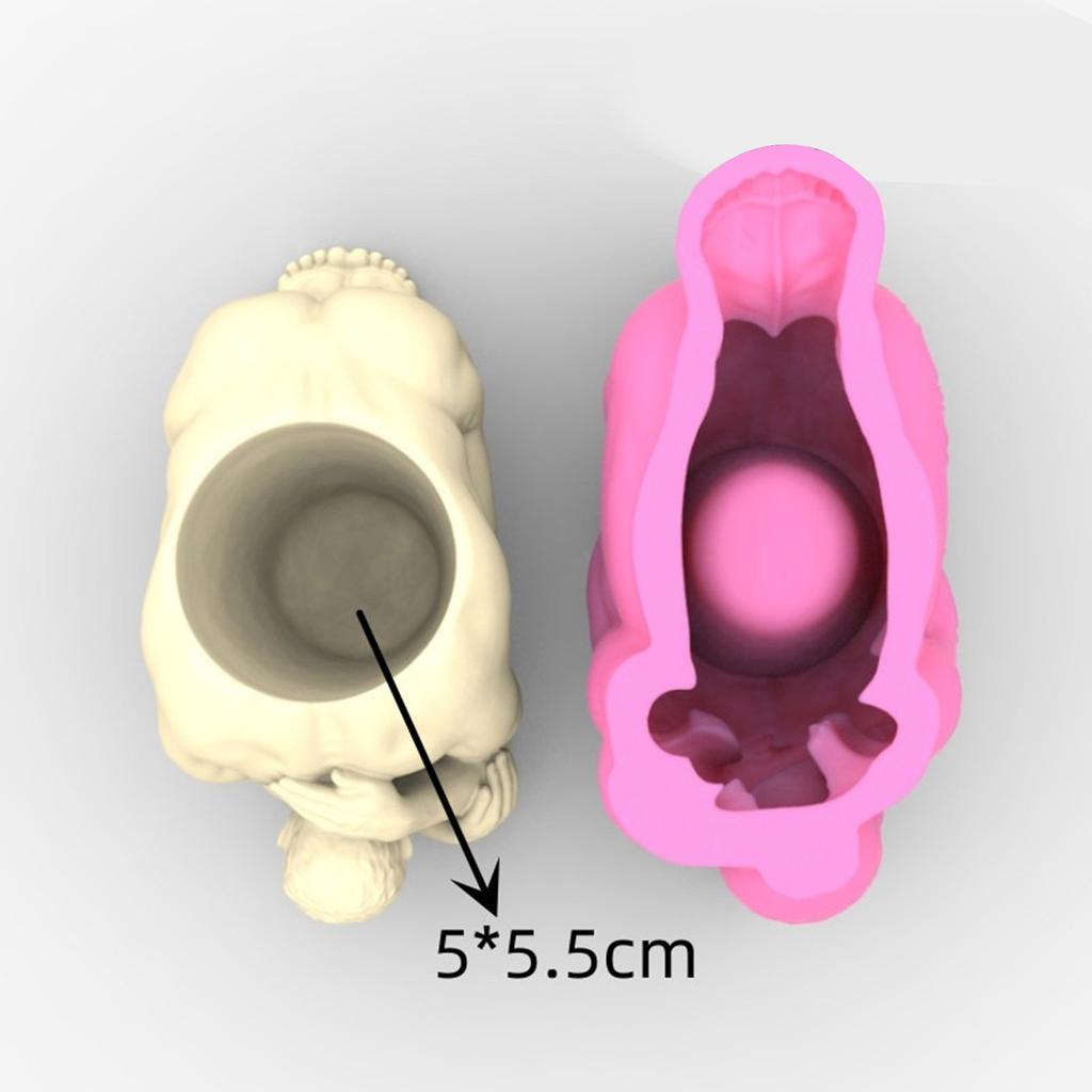 Candles Holder Resin Mold Gypsum Flower Pot Silicone Molds Yoga-man Epoxy Resin Casting Mold for DIY Jewelry Storage Box