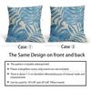 Watercolor Light Blue Palm Leaf Pillow Covers Set of 2 Summer Tropical Leaves Decorative Pillow Cases Linen Square Cushion Cover