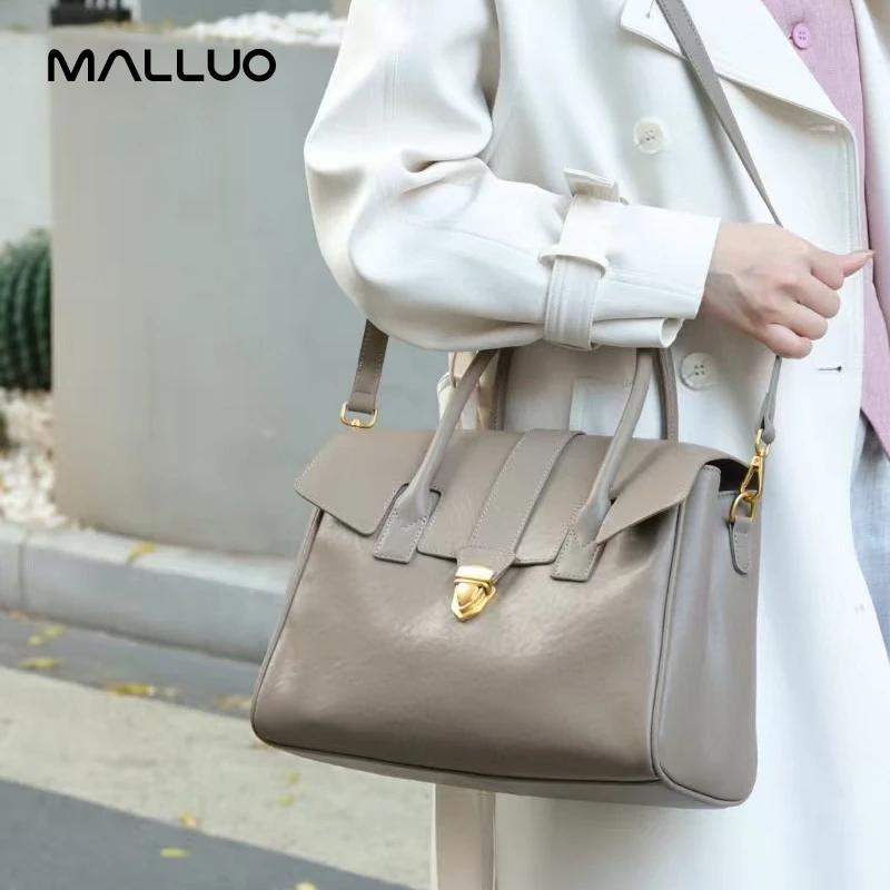 Female Casual Design Luxury Commuting Handbag Women's Natural Cow Real Leather Retro Shoulder Bags Ladies Fashi Cowhide Bag