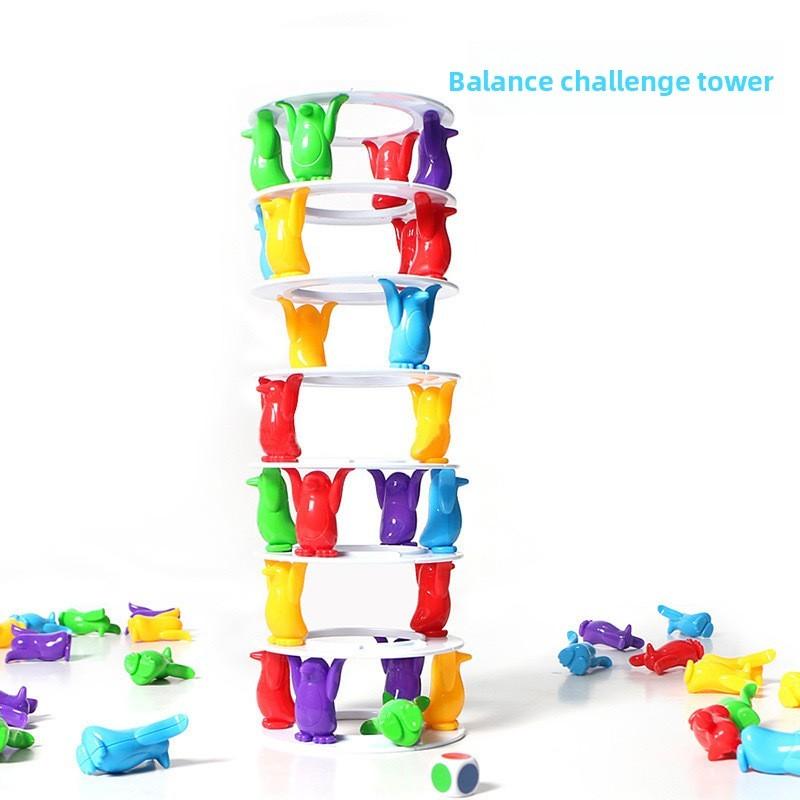Juego de Apilar Pingüinos Juguete de Interior Plástico Equilibrio Para Niños Desarrollo