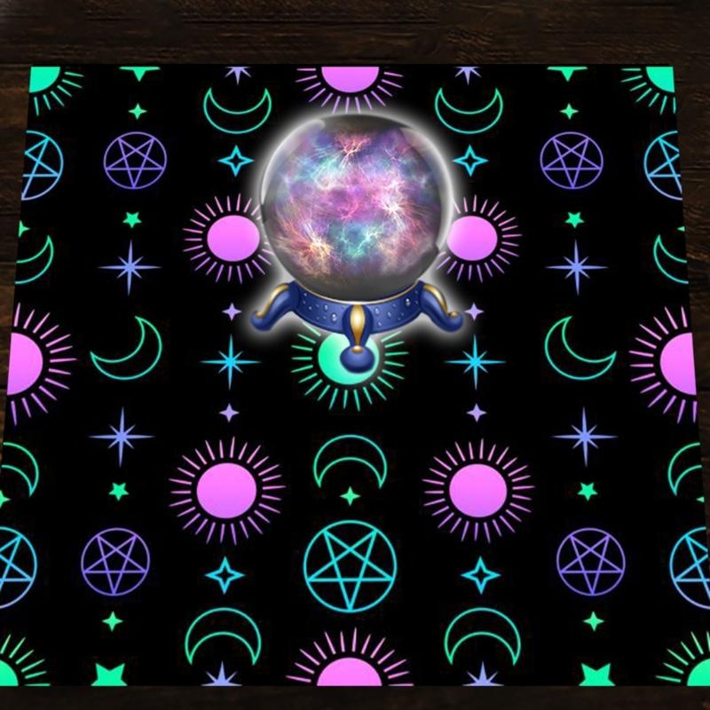 Astrology Tarots Table Altar Cloth Metaphysical Board Game Mat Pendulum Divinations Altar Tablecloth Board Game Card Pad