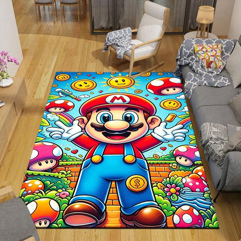 1Pc Super Mario Adventure Rug, Office Carpet Indoor Outdoor Doormat, Non-Slip Soft, Living Room, Christmas Halloween Gift. M928784
