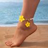 Gorgeous Faux Pearl Chic Flower Pendant Anklet for Women Delicate Forel 3D Flower Foot Chain Party Vocation Jewelry Gifts