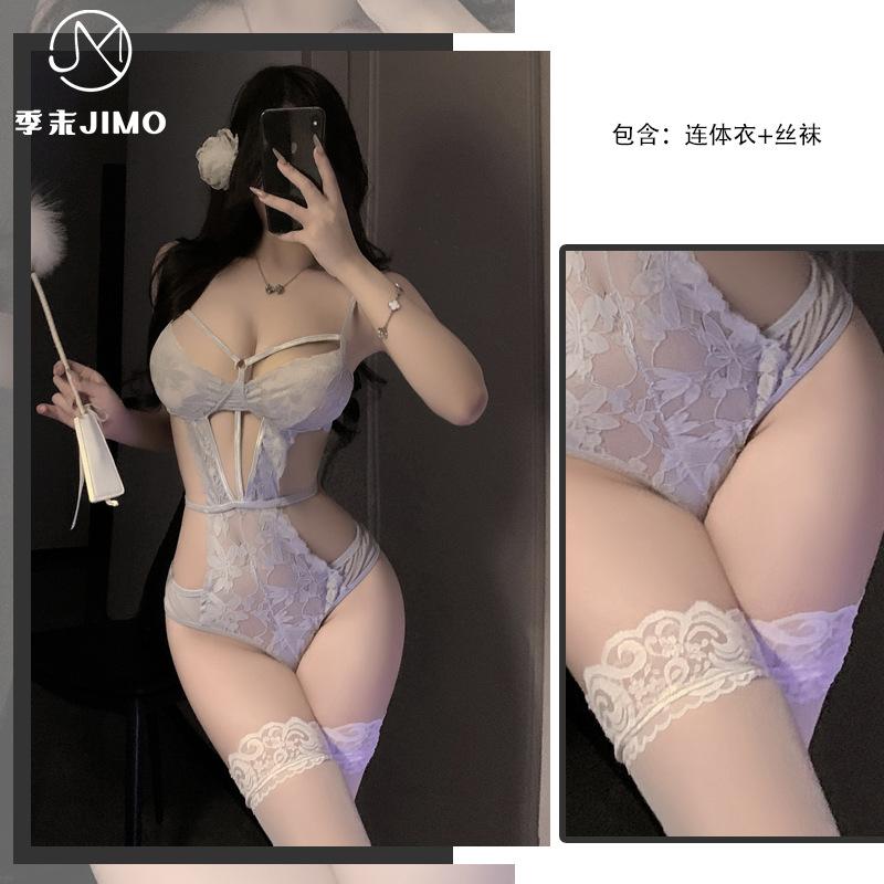 Sexy underwear new temperament suspender onesie sexy lace perspective waist women free of temptation