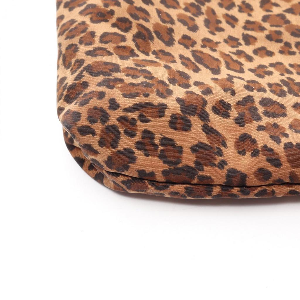 Used BOTTEGA VENETA Leopard Shoulder Bag 903468 Nylon leather Brown Used Women