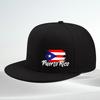 Puerto Rico Flag Brush Stroke Baseball Cap Polyester Flat Brim Snapback Hat Unisex Outdoor