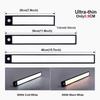 Ultra-thin LED Cabinet Light USB Rechargeable Motion Sensor Light 3 Colors Dimmable Wardrobe Closet Kitchen Lighting Night Lamp