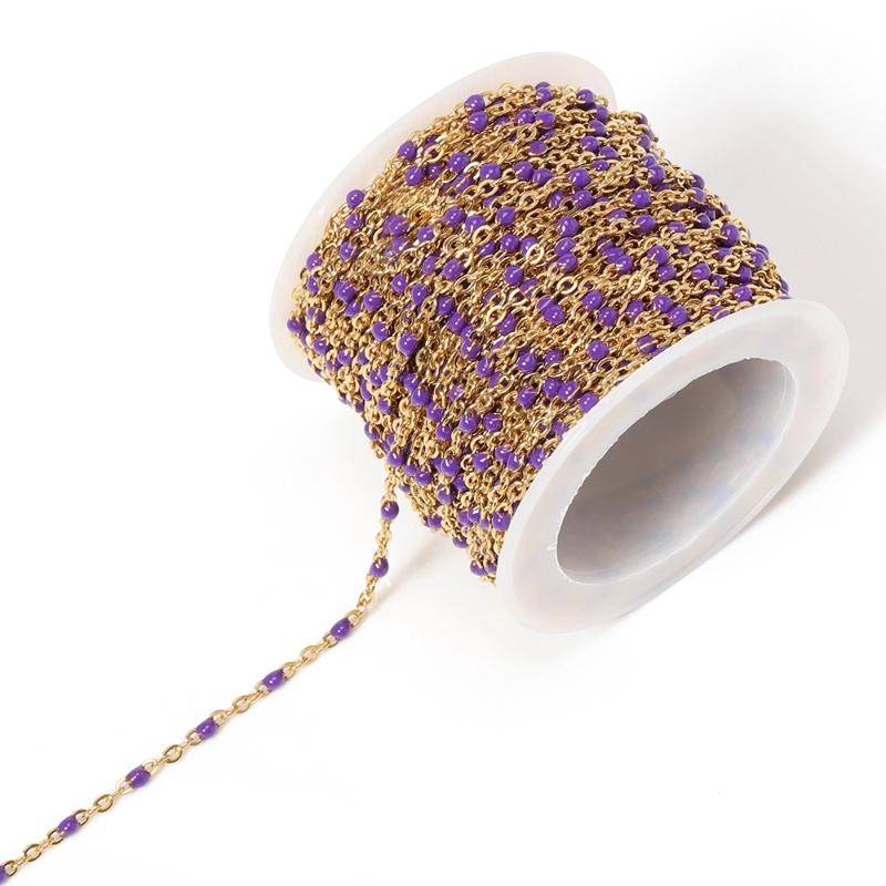 

2M Oil-drop Stainless Steel Colorful Chain Versatile Accessory Loose Chain DIY Bracelet and Necklace Accessory Materials 2M