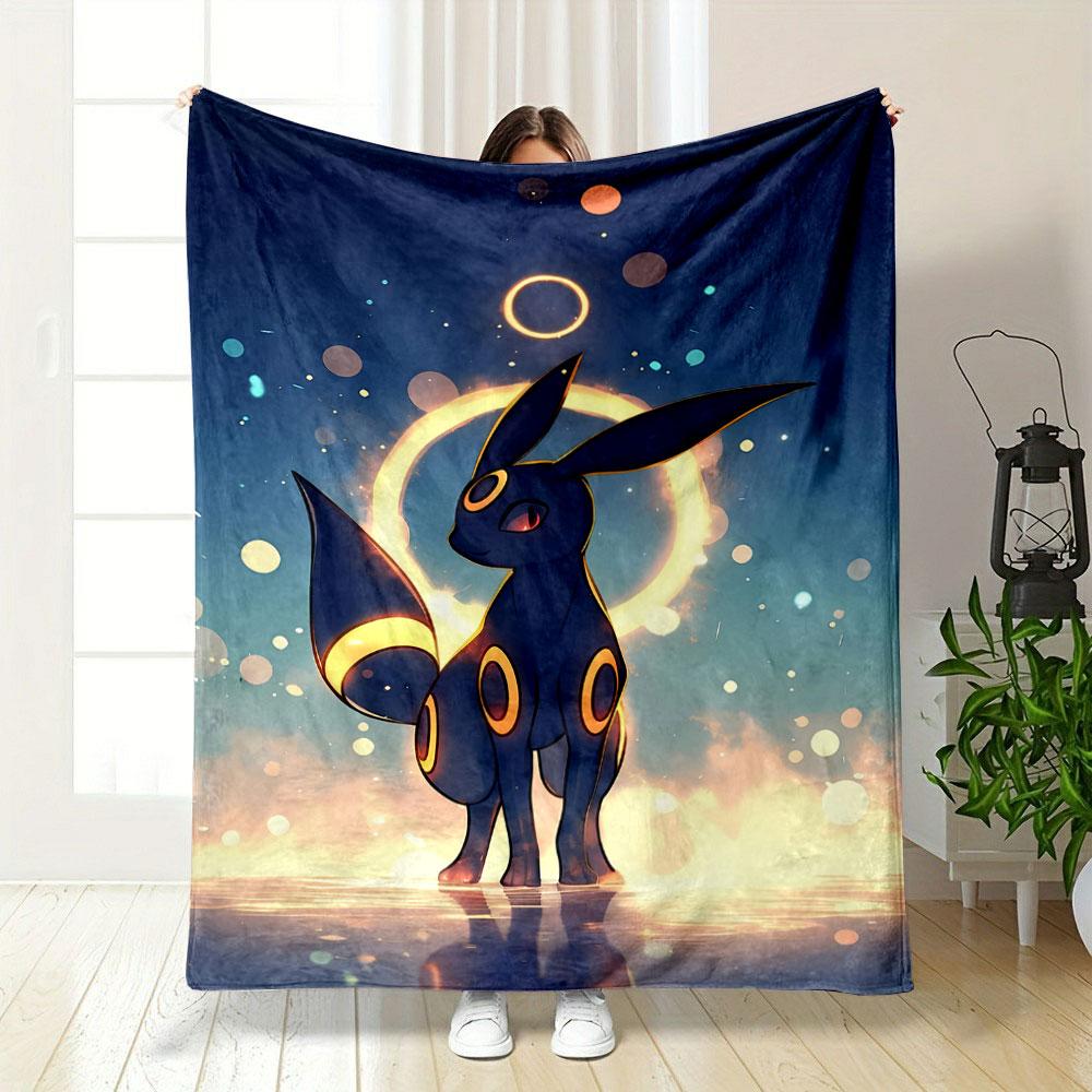 Umbreon Glowing Halo Blanket bedroom Blanket for Livingroom Couch lunch break Soft Cozy throw for Friend's festival Gift