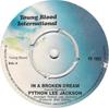 7inch Record PYTHON LEE JACKSON - In A Broken Dream YB1002 Young Blood Int 1972 UK Rock Used