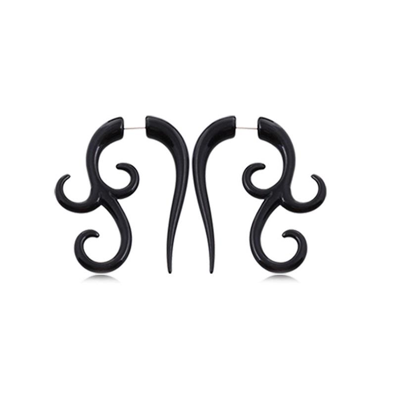 1 Pair Gothic Creative Black-color Acrylic Earrings For Women Men Punk Hip Hop Party Jewelry