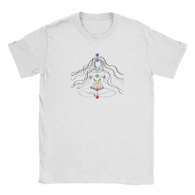 Unisex T-shirt 7 Czakr Duchowa Medytacja Zen Om Buddyzm Energia Humorystyczny 100% Bawełna Koszulka Okrągły Dekolt Top 6XL