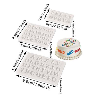 Creative Silicone Number Alphabet Cake Mold Diy Fondant Cake Making Mold for Chocolate Sugar Soap