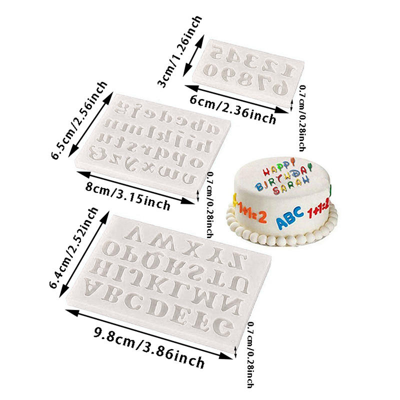 Creative Silicone Number Alphabet Cake Mold Diy Fondant Cake Making Mold for Chocolate Sugar Soap