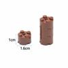 46Pcs MOC Parts Round Bricks Cylinder 2x2 with Axle Hole Thick Building Blocks Particles DIY Technical Toys Compatible with 6143