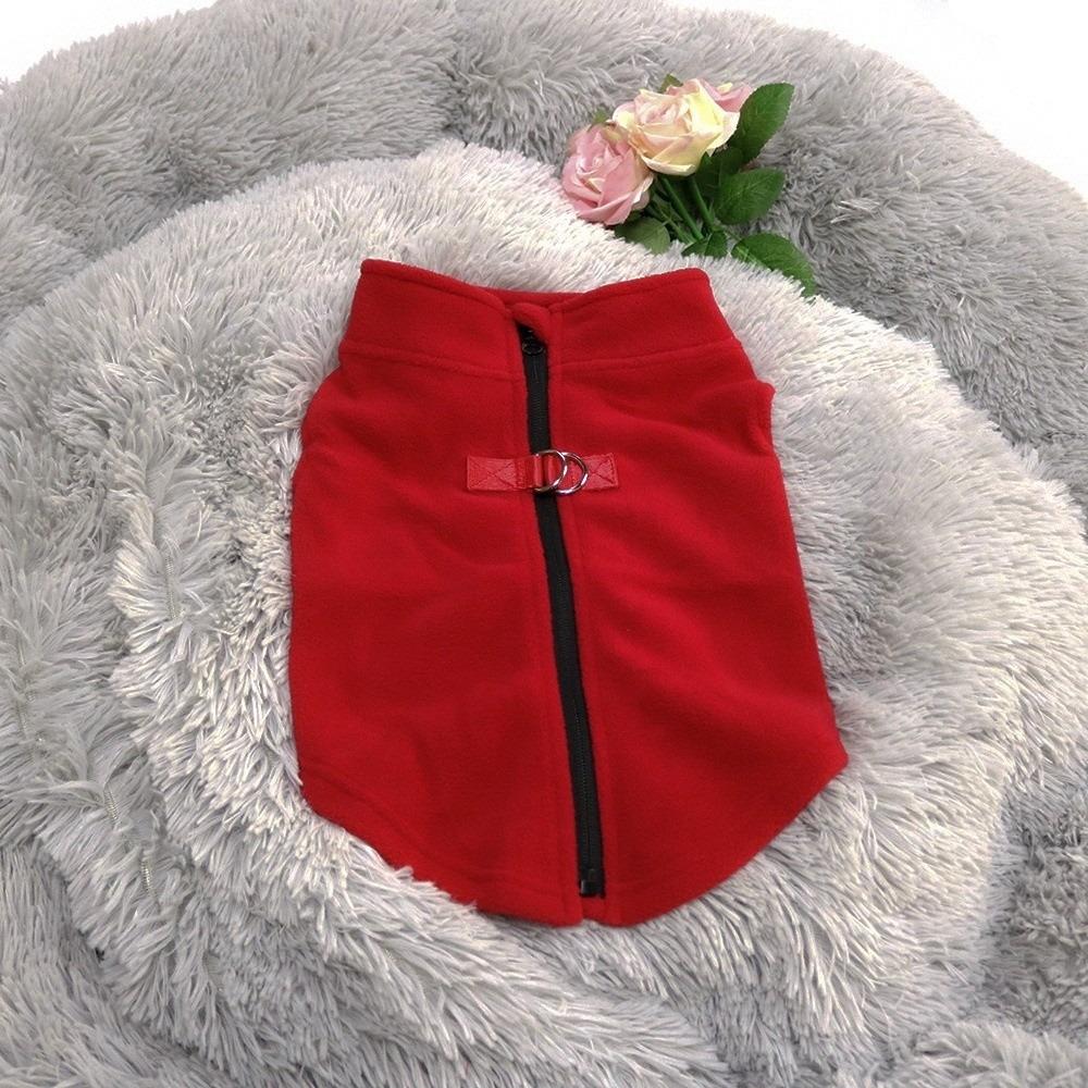 

Soft Dog Fleece Jacket Comfortable Dog Warm Vest Pet Apparel Puppy Towing Suit Daily Walk S красный
