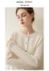 Lekasha 100% Pure Cashmere Knitted Round Neck Cardigan for Women