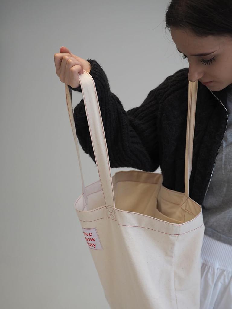 Slow Eco Bag Red Stitch Eco Bag Off White [Love Stay] Lss-f-01