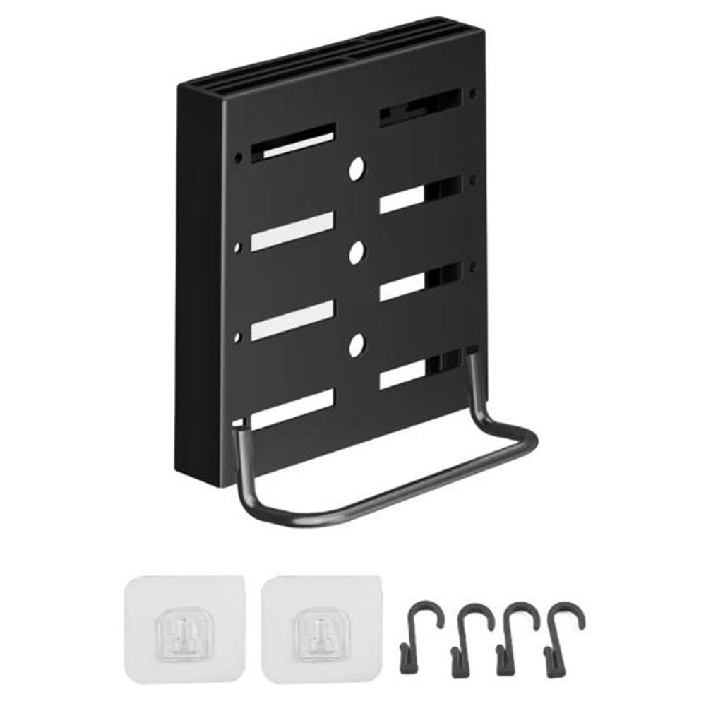 

Wall-Mounted Kitchen Utensil Rack Punch Free Dish Drying Rack Chopstick Holder for Home Black-Style A