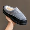 Outdoor Slippers For Men Casual Style Winter Plush Lined Warm Anti-slip Sole Home Shoes Cozy Memory Foam Fuzzy Upper Male Indoor Footwear