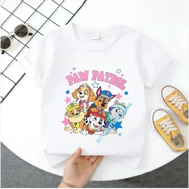 Paw Patrol Boys and Girls T-Shirt Chase Cartoon Anime Pattern Print Children s Summer Fashion Clothing 100