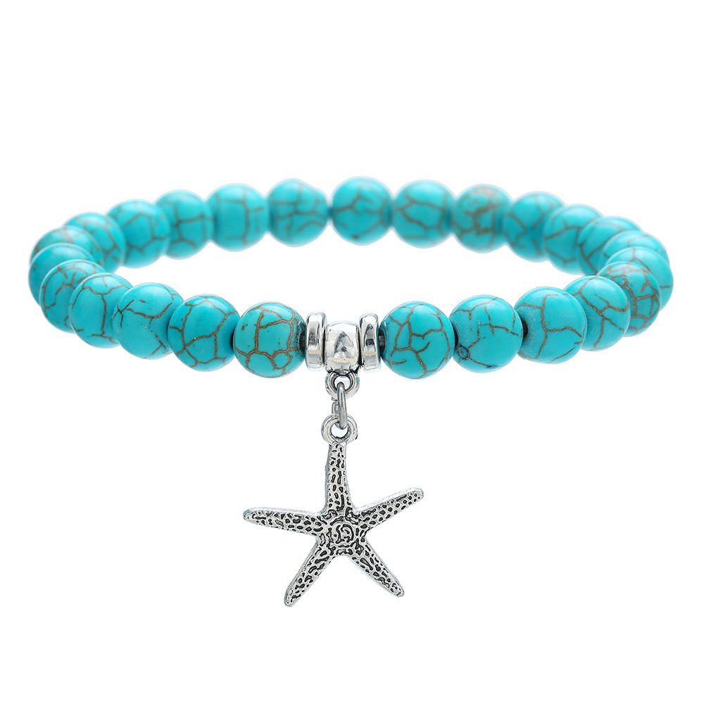 Bohemian Turquoise Beaded Bracelet Set For Women Men With Geometric Design For Travel Gift