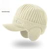 Unisex Beanie with Brim for Adults, Windproof Thermal Knit Cap for Winter, Korean Style Beanie for Cycling and Outdoor