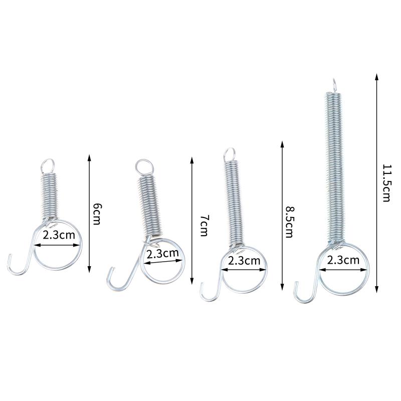 5Pcs Cage Door Spring Hooks 6/7/8.5/11.5Cm Metal Snap Hook Tension Spring For Poultry Cage Door Chicken Hamster Cage