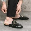 Summer New Men Half Slippers Driving Shoes Male Alligator Pattern Casual Mules Moccasins Breathable Penny Loafers Zapatos Hombre