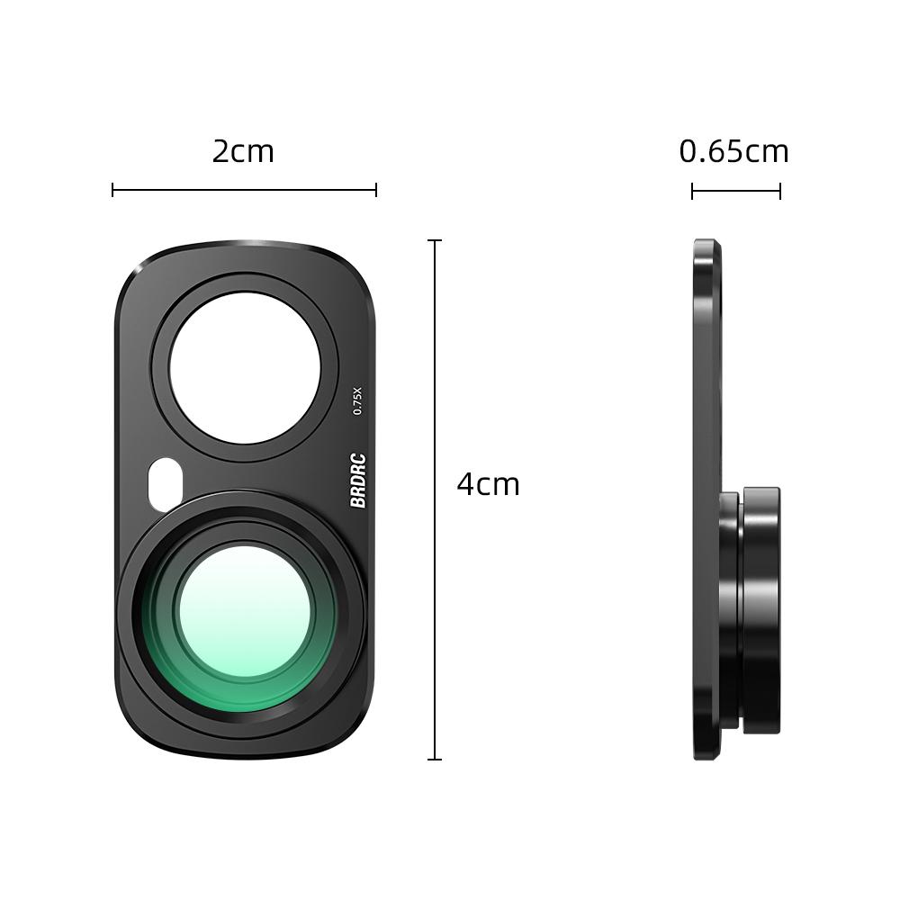 For Insta161 Luna Ultra Magnetic Wide-angle Lens Expanded Lens Sports Camera 111 °Wide-angle Lens Gimbal Camera Accessories