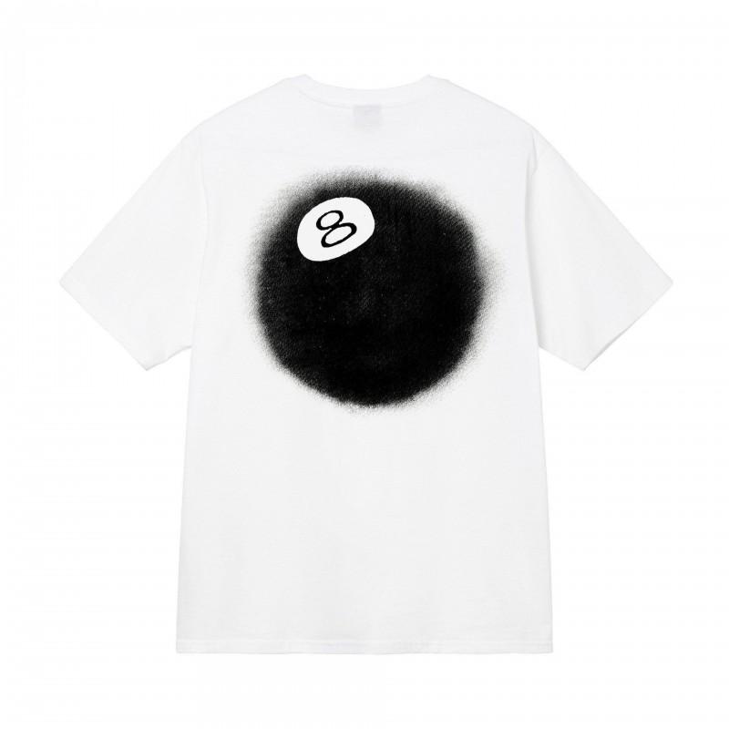 Stussy Style Mens Loose Fit Cotton Crew Neck Short Sleeve T-Shirt With Cartoon Print Casual Tee