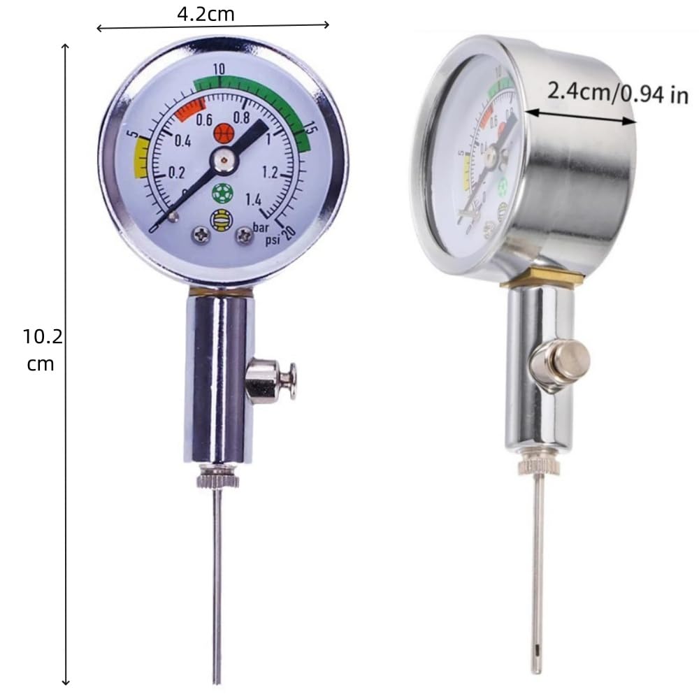 Ball Pressure Gauge, Ball Pressure Gauge, High Precision and Easy Operation, Internal Pressure Gauge, Barometer Tool, For Ball Volleyball