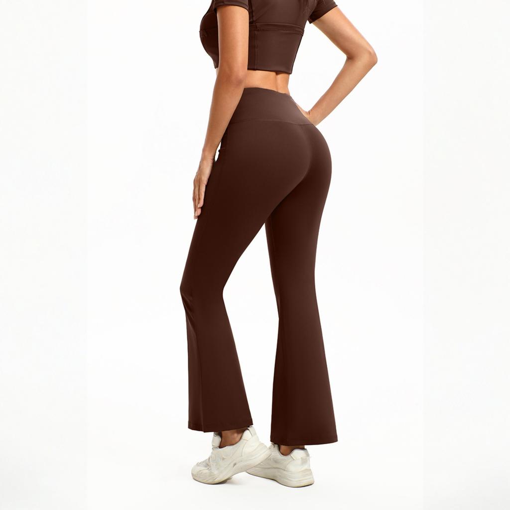 Women's -Color High-Waisted Flared Pants — Butt-Lifting Fitness, Dance, And Sportswear