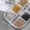 1 Box Metal Chain Nail Art Charms Multi-Shape Golden Silvery Rose Gold Black Nails Chain Diy Nail Supplies Manicure Accessories
