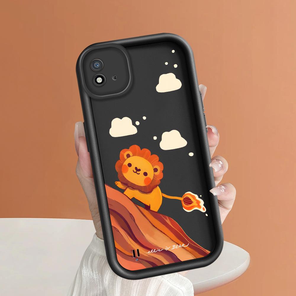 Soft Silicone Square Ladder Printing Pattern Phone Casing Full Cover Camera Shockproof Protection Rubber Case for OPPO Realme