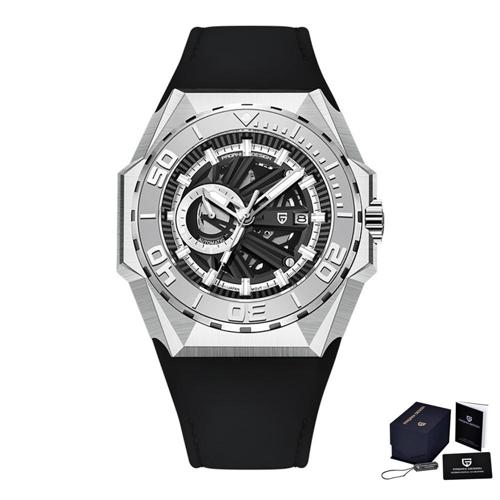 PAGANI DESIGN New Skeleton Men's Mechanical Watch MIYOTA 8217 Movement Luxury Automatic Watch Men's 100M Waterproof Reloj Hombre