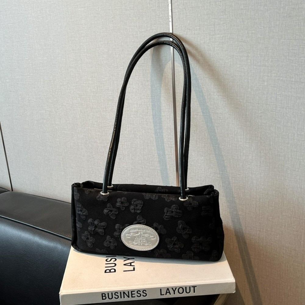 

Commuting French Stick Handbag Elegant Underarm Bag Korean Armpit Bag Female No Pendant чорний