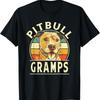Pitbull Vovô Retro Vovó Vintage Raça de Cachorro Camiseta