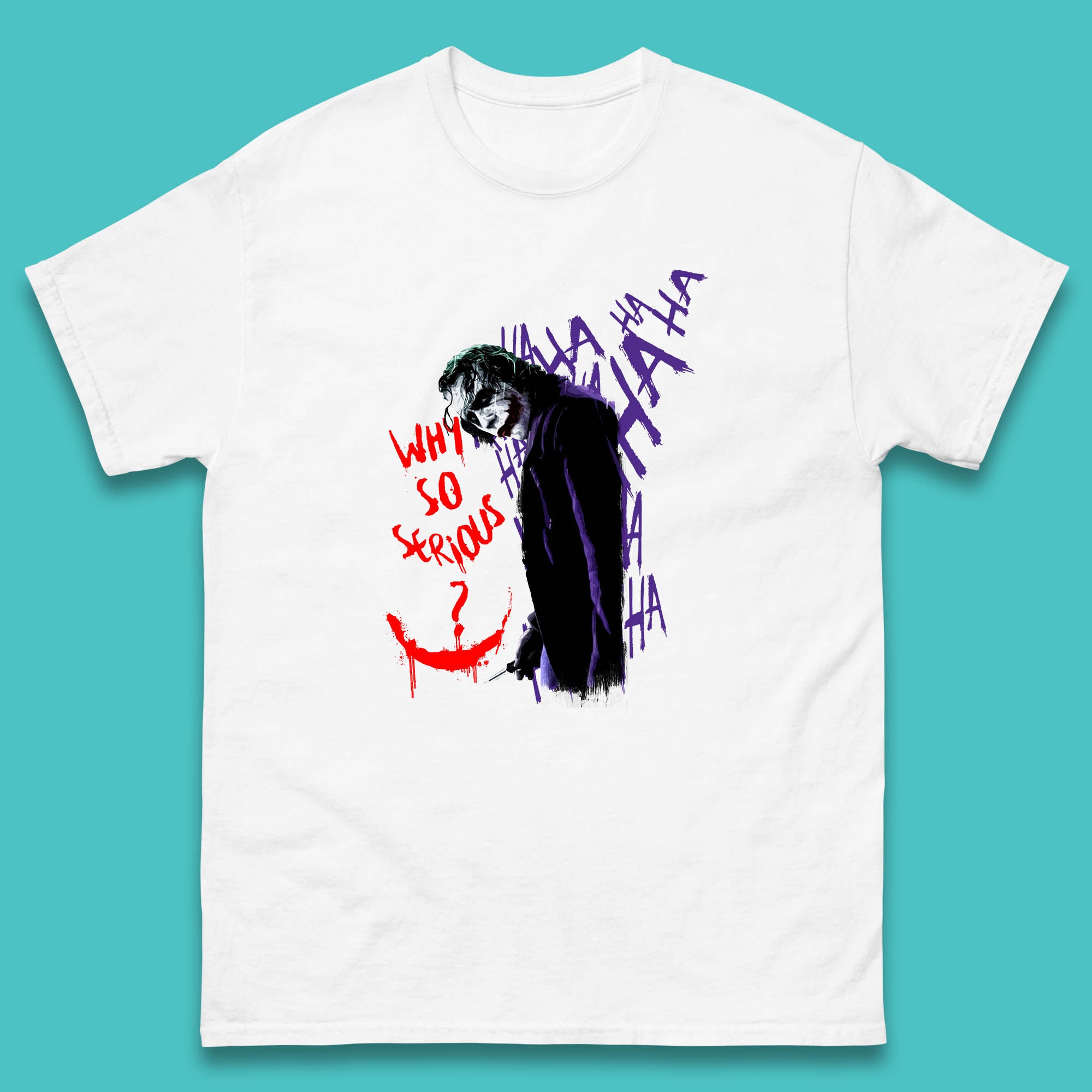 

Why So Serious Haha Joker Funny Evil Joke Movie Villain Comic Book Character Supervillain Mens Tee Top 4XL
