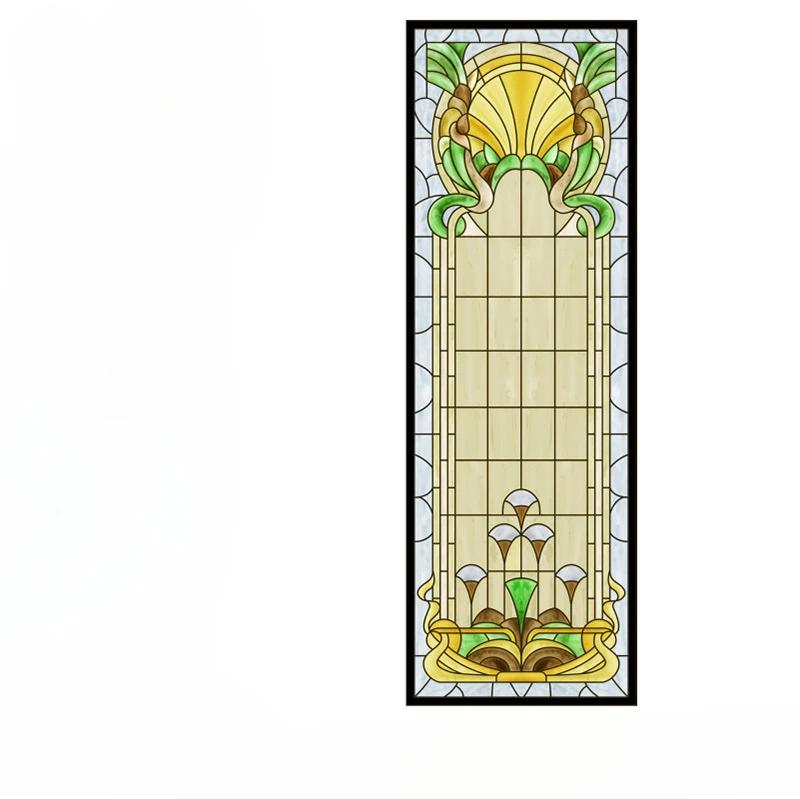 Tiffan Retro Kostelní okenní fólie Malované sklo Matné Umělecké okenní papíry Posuvné dveře Kuchyně Koupelna Samolepka na okno