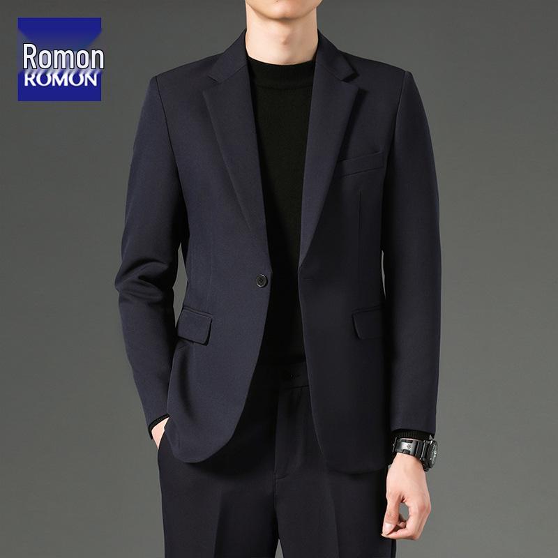 Romon Men's Slim Fit Blazer - Stylish Korean Trend for Spring & Autumn