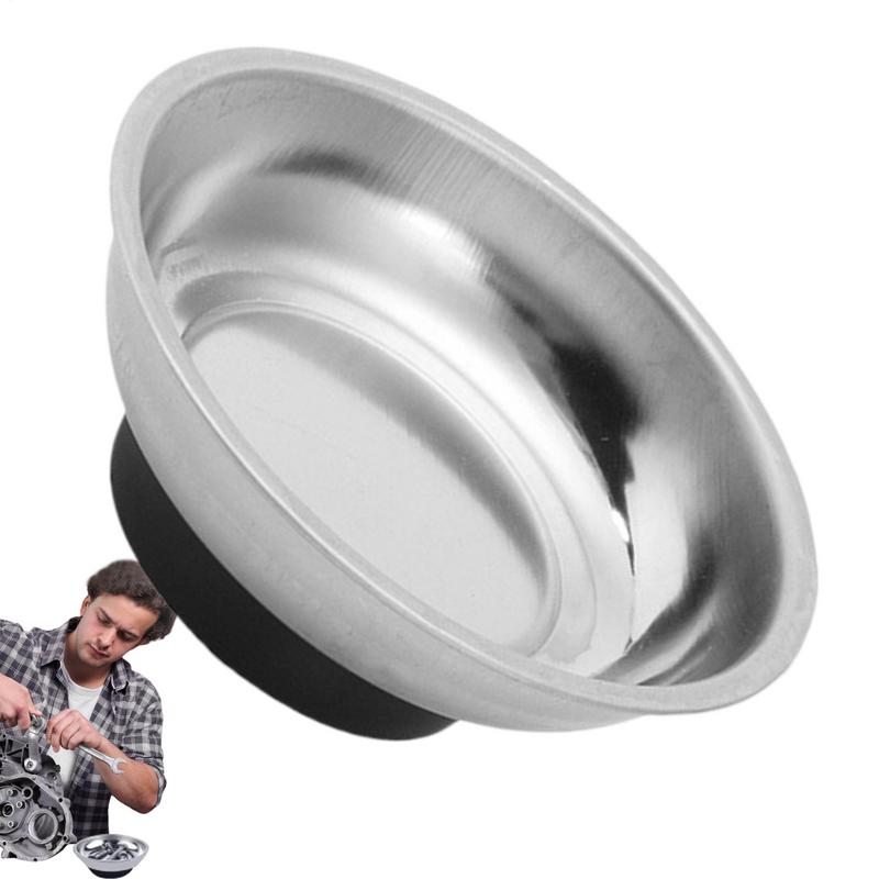 3/4/6 Inches Magnetic Tray Circular Magnetic Parts Bowl Screw Storage Tray Stainless Steel Tools Tray For Auto Suction Pad Tools
