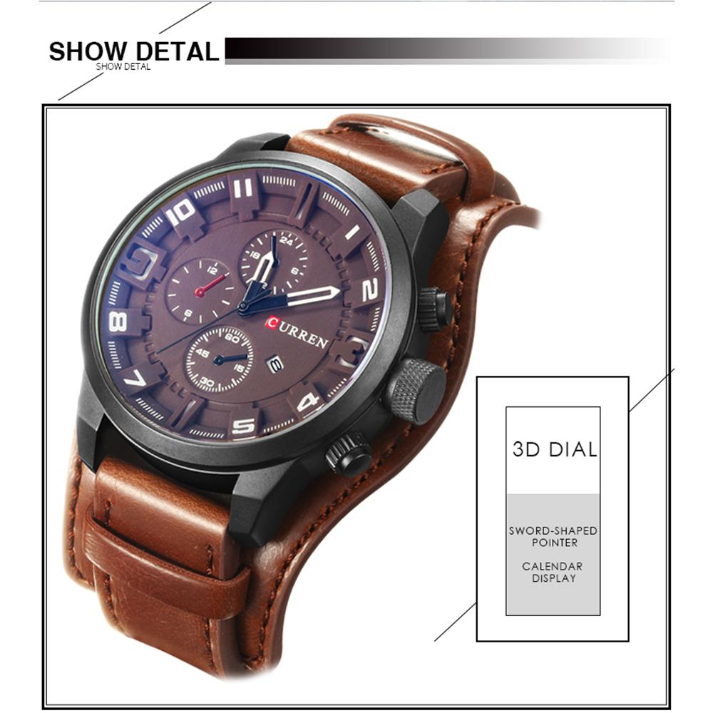 CURREN Luxury Brand Analog Sports Men Watches Fashion Creative Quartz Leather Strap Wristwatch Date Male Clock Reloj Hombre
