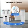 Bymaocar 2 Layers White PP Material Laundry Basket with Wheels Freestanding Multi-function Clothes Basket for Toilets, Bedrooms