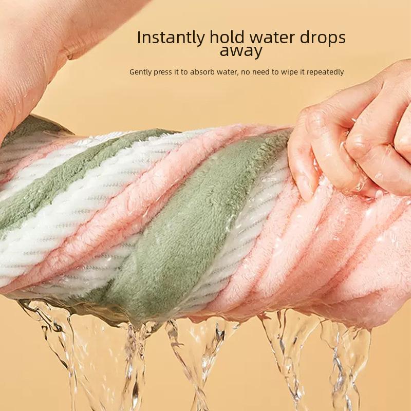 Super Soft Double-Layer Coral Fleece Hair Drying Cap & Headband